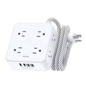 Lukyamzn 445033782791 5 Ft. Extension Cord 8-outlet Surge Protector With 4 Usb Ports 2 Usb-c Fla