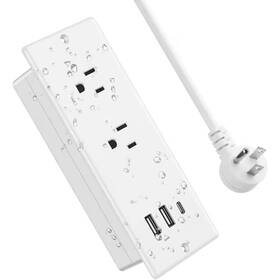 Lukyamzn 445036478493 6 Ft. Recessed Power Strip Waterproof With 2-outlets Pd 20-watt 1 Usb-c Fast Ch