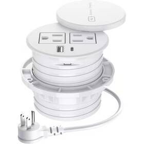 Lukyamzn 445053520540 6 Ft. Recessed Flush Mount Countertop Outlet With 15-watt Wireless Charging 2-o