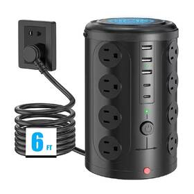 Lukyamzn 711181059038 16-outlet Power Strip Surge Protector Tower Flat Plug 6 Ft. Extension Cord With