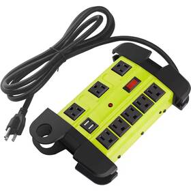 Lukyamzn 711181401776 Heavy Duty Metal Power Strip With Usb Ports 8 Outlet Surge Protector 2700 Joules