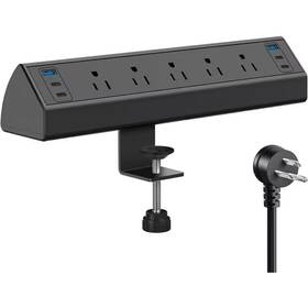 Lukyamzn 711181871722 5-outlet Power Strip With Usb Port And 6 Ft. Cord - Fits 1.6 Inch Tabletop Edge I