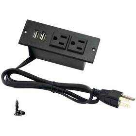 Lukyamzn 726084407251 Desktop Power Strip With 2 Outlets Usb 2.1 Amp Insert Mounting Built In Desk T