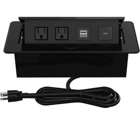 Ph00527b250 Lukyamzn 2-outlets 6 Ft. Power Cord Pop Up Strip With 2 Usb-a And 1 Usb-c Charging