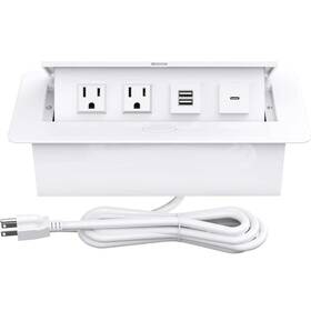 Ph00527b251 Lukyamzn 2-outlets 6 Ft. Power Cord Pop Up Strip With 2 Usb-a And 1 Usb-c Charging