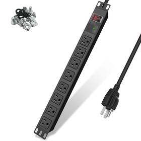 Pdu8 Luntak 700391082691 Surge Protector Power Strip 1u Rack Mount Wide-spaced Outlet Extender Mo