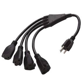 Aub07l5q87yd Luxury Office 4 Way Power Splitter - 1 To Extension Cord 1.5ft Short C