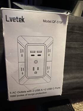 B09bkhhl5h Lvetek Usb Wall Charger Surge Protector 5 Outlet Extender With 4 Ports 1