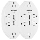 Lysb01cckafr8-cmptraccs Bestten Spaced Outlet Wall Adapter Surge Protector With Usb Charging