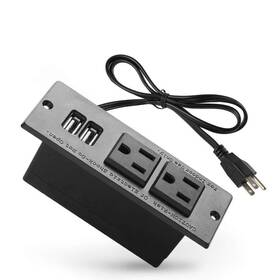 Maggie 656699041338 Conference Recessed Power Strip Socket With Usb Ports Table Deskt