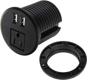 Maggie 744759408136 Desktop Power Grommet 2 3/8 Inch Hole Table Outlet With Usb Char