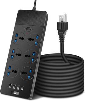 Xyyq-125 Maozua Universal Power Strip With 6 Oulets And 4 Usb 6.5ft Extension Cord 3000w Univer