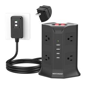Matcheasy 921712036405 2 Prong Gfci Power Strip With 8 Outlets 4 Usb Ports C And A Pr