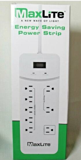1350j Maxlite Aps-8/1350j Energy Saving Smart Power Strip 8 Outlets With Surge Protector New