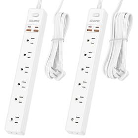 Maxpw 768443411486 2 Pack Power Strip Surge Protector - 7 Outlets 4 Usb Ports C Ultra T