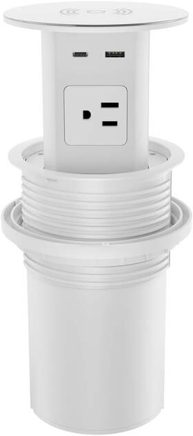 Mgf-m411e Mazzgofor Pop Up Outlet 4-inch Hole 4-ac 20w Usb C 15w Wireless Charging 2-usb Por