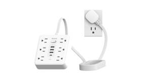 Mcscn 762949381441 Portable Ultra Thin Flat Plug Surge Overload Protector Power Strip 5ft Extens