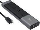 Me-c4-sg Maketech Aluminum Surge Protector Power Strip With Usb Smart Space