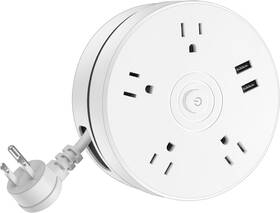 Meloyankoo 445043546536 Retractable Power Strip 6ft Extension Cord With 45 Plug Detachable