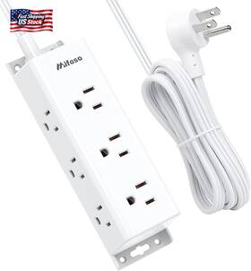 Mifaso 313027013039 Surge Protector Power Strip - 9 Widely Spaced Multi Outlets Wall Mount 3 Side