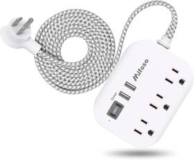 Mifaso 445027951950 Cruise Ship Essentials - Power Strip With Usb Ports 5ft Flat Extension C