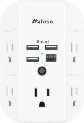 Mifaso 445034295269 Wall Outlet Extender With Splitter Surge Protector Usb Charger