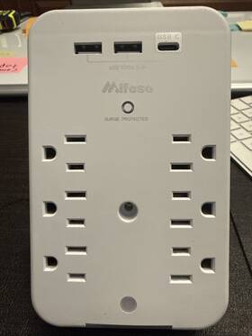 B0bx9pw9rz Mifaso Outlet Extender - Wall Surge Protector With 8 Outlets 3 Usb 2 C 1 Us