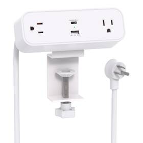 Mfs2u6 Mifaso Desk Clamp Power Strip 65w 10ft Extension Cord- 2 Outlets Desktop Stri