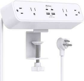Mfs2u8 Mifaso Pd30w Desk Clamp Power Strip Desktop Mount Surge Protector Fast White