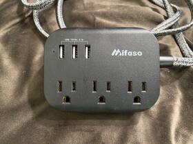 Mfs8056b Mifaso Power Strip With Usb Mountable Flat Plug 3 5 Ft Black