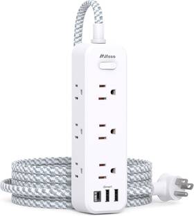 Mfs9w3ucl Mifaso Extension Cord Surge Protector Power Strip Long 10ft White