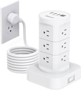 Mifasopower 711181231144 Tower Surge Protector Power Strip With 12 Outlets 4 Usb 1 C