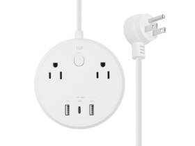141809 Monoprice Usb-c Power Strip 2 Outlets And 57w 3 Usb With 5-foot Extension Cord