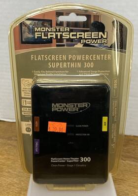 Monster 050644575839 Flatscreen Power Powercenter Superthin 300 Surge Protector New Sealed