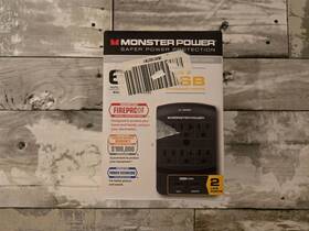 121864-00 Monster Mp Exp 350 Usb Ef 3 Outlet 2 Wall Surge Protector Black