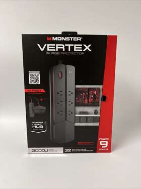 Monster 812350237810 Power Center Vertex Surge Protector With Detachable Usb Strip P