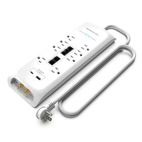 Monster 850005047100 White Heavy Duty Surge Protector Power Strip 6 Ft Cord With 8 120v-outlet Ext