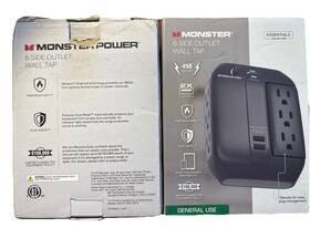 Monster 850005047421 Wall Tap Plug 6-outlet Extender With Outlet Surge Protector For Home