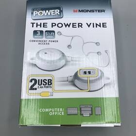 Monster 850353007436 Ag-multiout2usb Just Power It Up 5-1/2ft L 3 Outlet Flexible Stip