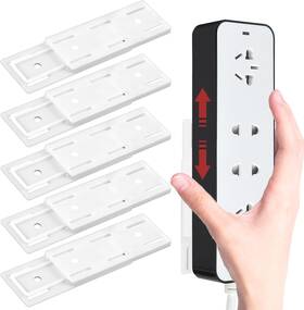 546773 Mozeat Lens 1-410 Self-adhesive Power Strip Holder 6 Pcs Socket Wall Mount White