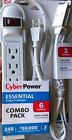 Mp1008se6 Cyberpower Outlets Surge Protector Feet Extension Cord 649532607457