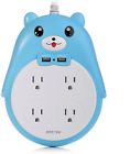 Mrj4004-bl Bestek Cute Surge Protector Power Strip With Usb By Outlet