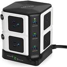 Mrj8008bk12ft Long Charging Stations Cord Power Strip Surge Protector Joules And