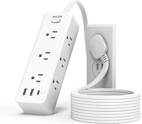 Mscien 445004728711 5 Ft Extension Cord With Multiple Outlets Flat Plug Power Strip 6 Outle Mscien 445004728711 5 Ft Extension Cord With Multiple Outlets Flat Plug Power Strip 6 Outle