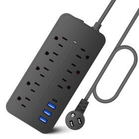 Mvsk 733735854395 Tower Power Strip Surge Protector Usb Ports Multiple Outlets Desktop C