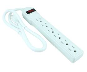 Be-215001 My Cable Mart 3ft 6 Outlet Power Bar 14awg/15a With 90j Surge Protector White