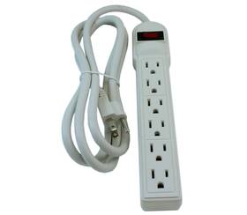 Be-215002 My Cable Mart 6ft 6 Outlet Power Bar 14awg/15a With 90j Surge Protector White