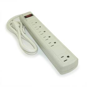 Be-215012 My Cable Mart 3ft 6 Outlet Perp Power Bar 14awg/15a With 90j Surge Protector White