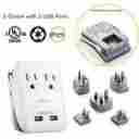 Ps-9003we N3911229 Poweradd Uk Us Au Eu Jp Plug To Universal Travel Ac Power Strip Convertor Adapter 2 Usb 747180901290
