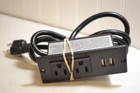 Nf02-12-01 Nanfan Furniture Power Distribution Unit 2 Usb Ports And Outlets Black